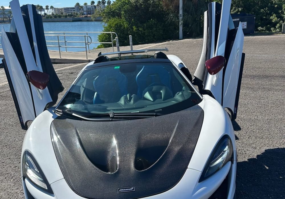 McLaren 570s Spider Convertible available for rent in Tampa by Pax Luxury Car Rentals